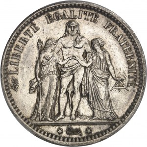 Regierung der Nationalen Verteidigung (1870-1871). 5 Franc Hercule, Camélinat 1871, A, Paris.