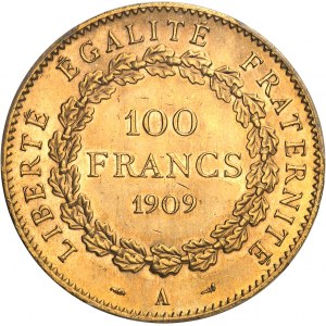Trzecia Republika (1870-1940). 100 franków Génie 1909, A, Paryż.