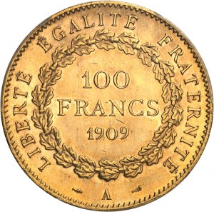 Tretia republika (1870-1940). 100 frankov Génie 1909, A, Paríž.