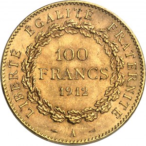 IIIe République (1870-1940). 100 francs Génie 1912, A, Paris.