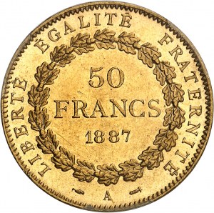 Terza Repubblica (1870-1940). 50 franchi Génie 1887, A, Parigi.