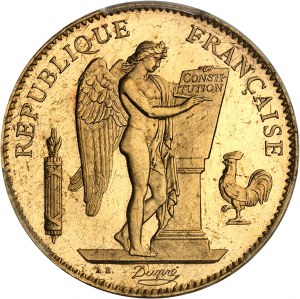 Terza Repubblica (1870-1940). 50 franchi Génie, Flan bruni (PROVA) 1889, A, Parigi.