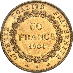 IIIe République (1870-1940). 50 francs Génie 1904, A, Paris.