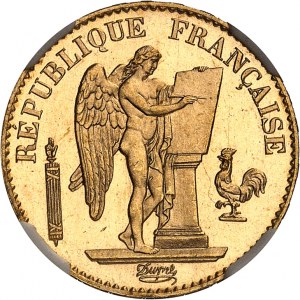 Terza Repubblica (1870-1940). 20 franchi Génie, Flan bruni (PROVA) 1889, A, Parigi.