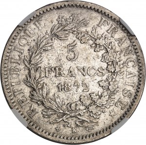 IIIe République (1870-1940). 5 francs Hercule 1872, K, Bordeaux.