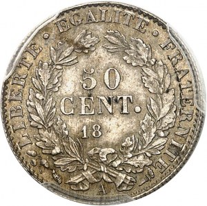 Terza Repubblica (1870-1940). Prova del 50 centesimi di Cérès, data incompleta, Frappe spéciale (SP) 18-- (1896), A, Parigi.