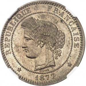 Third Republic (1870-1940). Proof of 10 centimes Cérès in nickel silver 1877, K, Bordeaux.