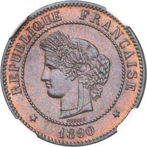 Terza Repubblica (1870-1940). 5 centesimi Cérès 1890, A, Parigi.