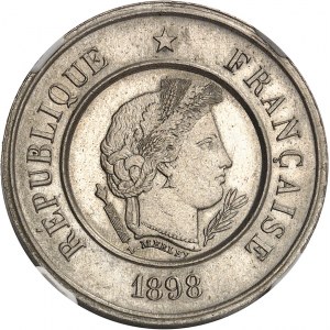 Tretia republika (1870-1940). Merley 20 centimov proof, 2. typ, okrúhly blank 1898, A, Paríž.