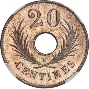 IIIe République (1870-1940). Essai de 20 centimes non signée, flan rond en maillechort 1889, A, Paris.
