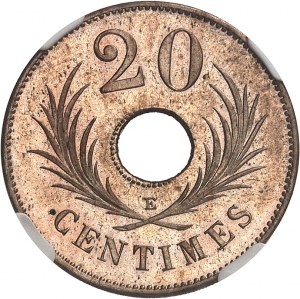 Trzecia Republika (1870-1940). Niepodpisana próba 20 centymów, okrągły srebrny blankiet niklowy 1889, A, Paryż.