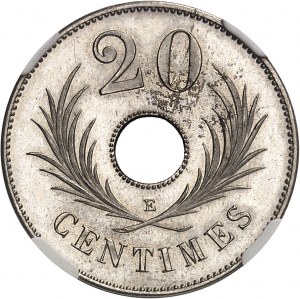 Dritte Republik (1870-1940). Unsignierter 20-Cent-Versuch, runder Nickelrohling 1889, A, Paris.