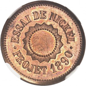 IIIe République (1870-1940). Essai uniface de nickel ou projet de T. Michelin, struck in copper 1890, Paris.