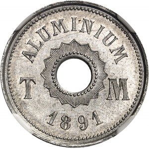 Dritte Republik (1870-1940). Einflächiger Versuch aus Aluminium, von T. Michelin, Aluminiumprägung 1891, Paris.