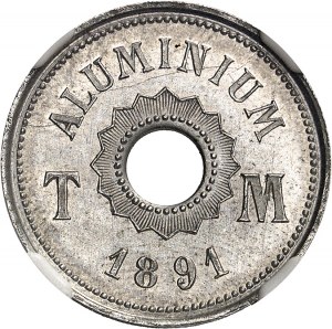 IIIe République (1870-1940). Essai uniface en aluminium, par T. Michelin, frappe en aluminium 1891, Paris.