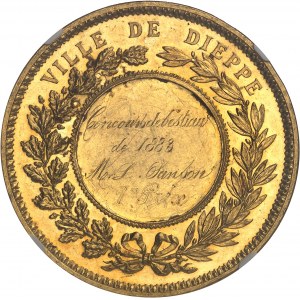 Third Republic (1870-1940). Gold medal, Livestock Show, 1st prize 1883, Rouen (Hamel).