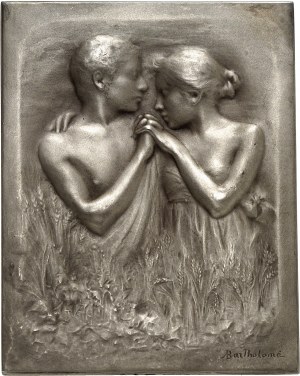 Trzecia Republika (1870-1940). Medal, Tendres amants, heureux époux autorstwa Alberta Bartholomé, SAMF nr 19 1905, Paryż.