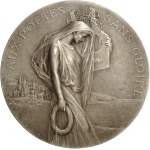 IIIe République (1870-1940). Médaille, aux poëtes sans gloire par Louis Bottée, SAMF n° 10 1905, Paris.