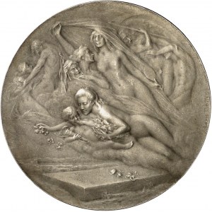 IIIe République (1870-1940). Médaille, aux poëtes sans gloire par Louis Bottée, SAMF n° 10 1905, Paris.