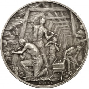 Terza Repubblica (1870-1940). Médaille, les mineurs et le coup de grisou di Henri Greber, SAMF n° 56 1906, Parigi.