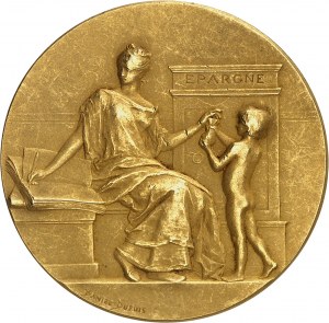 Tretia republika (1870-1940). Zlatá medaila, Caisse d'épargne de Nantes, J.-B. Daniel-Dupuis 1906, Paríž.
