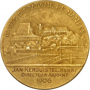 Třetí republika (1870-1940). Zlatá medaile, Caisse d'épargne de Nantes, J.-B. Daniel-Dupuis 1906, Paříž.