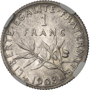 Tretia republika (1870-1940). 1 franc Semeuse 1903, Paríž.