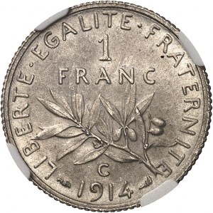 IIIe République (1870-1940). 1 franc Semeuse 1914, C, Castelsarrasin.