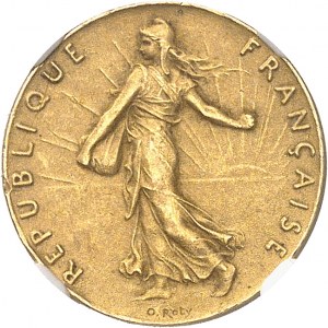 IIIe République (1870-1940). Piéfort de 50 centimes Semeuse en Or, flan bruni et mat (PROOF MATTE) 1897, Paris.