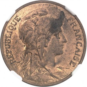 IIIe République (1870-1940). Essai de 5 centimes Daniel-Dupuis, avec contour de la valeur en creux ND (1897), Paris.