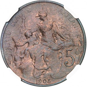 IIIe République (1870-1940). 5 centimes Daniel-Dupuis 1905, Paris.