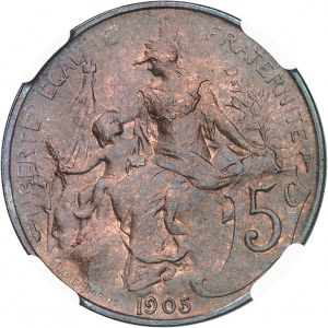 Třetí republika (1870-1940). 5 centimes Daniel-Dupuis 1905, Paříž.