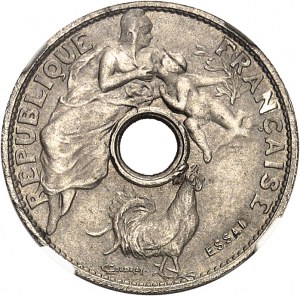 Terza Repubblica (1870-1940). Prova del 25 centesimi, concorso del 1913, di Coudray, modulo piccolo 1913, Parigi.