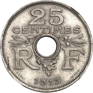 IIIe République (1870-1940). Essai de 25 centimes, concours de 1913, par Guis, grand module 1913, Paris.