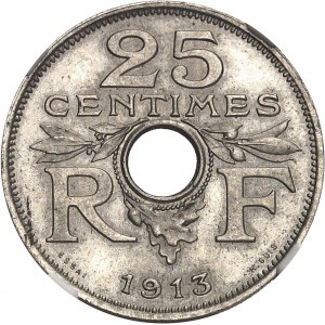 Trzecia Republika (1870-1940). Test 25 centymów, konkurs 1913, Guis, duży moduł 1913, Paryż.