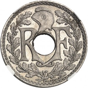 Trzecia Republika (1870-1940). Egzemplarz próbny monety Lindauer o nominale 25 centów, duży moduł, niklowana, 1914, Paryż.