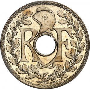 IIIe République (1870-1940). Épreuve de 25 centimes Lindauer en maillechort, Frappe spéciale (SP) 1937, Paris.
