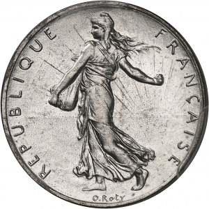 Trzecia Republika (1870-1940). Odcinek testowy o wartości 2 franków Semeuse, Frappe spéciale (SP) 1927, Paryż.