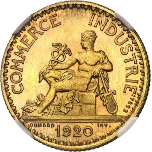Terza Repubblica (1870-1940). Saggio sulle Camere di commercio da 1 franco in cupro-alluminio 1920, Parigi.
