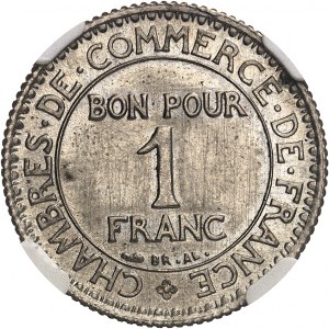 Dritte Republik (1870-1940). Versuch 1 Franc Chambres de commerce aus Neusilber 1920, Paris.