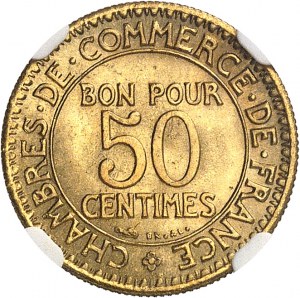 Dritte Republik (1870-1940). 50 Centimes, Chambres de Commerce 1921, Paris.