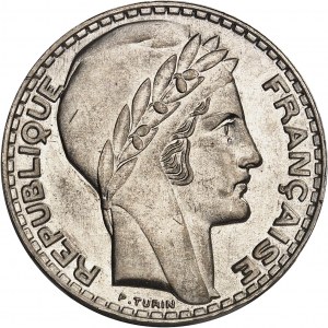 Třetí republika (1870-1940). Zkušební kus 10 franků Turín 1929, Paříž.