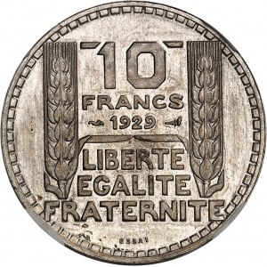 Dritte Republik (1870-1940). Versuchspiéfort von 10 Francs Turin 1929, Paris.