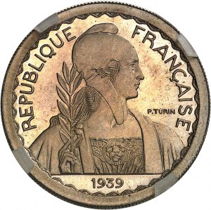 Třetí republika (1870-1940). Zkušební 10 franků turínský hybrid 26 mm a hmotnost 7 g 1929-1939, Paříž.