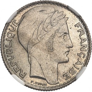 Tretia republika (1870-1940). Skúška 5 frankov Turín z meďnatého niklu (24 MM - 6 GR) 1933, Paríž.