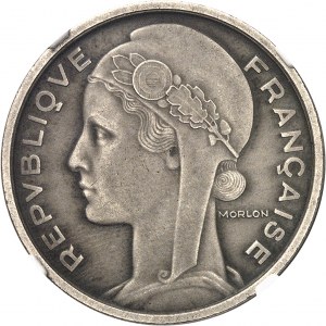 Tretia republika (1870-1940). Skúška 5 frankov Morlon v nikli, matný blanket 1933, Paríž.