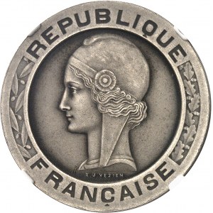 IIIe République (1870-1940). Essai de 5 francs Vezien en nickel, flan mat 1933, Paris.