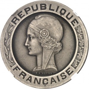 Dritte Republik (1870-1940). Versuch von 5 Francs Vezien aus Nickel, matter Rand 1933, Paris.