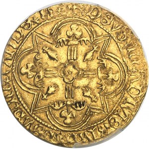 Bretónsko, François I. (1442-1450), zlatý štít s rytierom alebo florénom s jazdcom ND, R, Rennes.