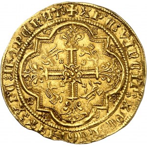Aquitania, Edoardo IV, il Principe Nero (1362-1372). Leopardo d'oro ND (1350), Bordeaux.